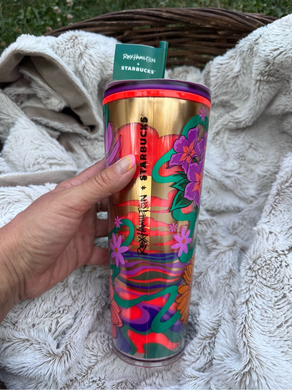 Rex Hamilton x Starbucks Red and Purple Insulated Tumbler